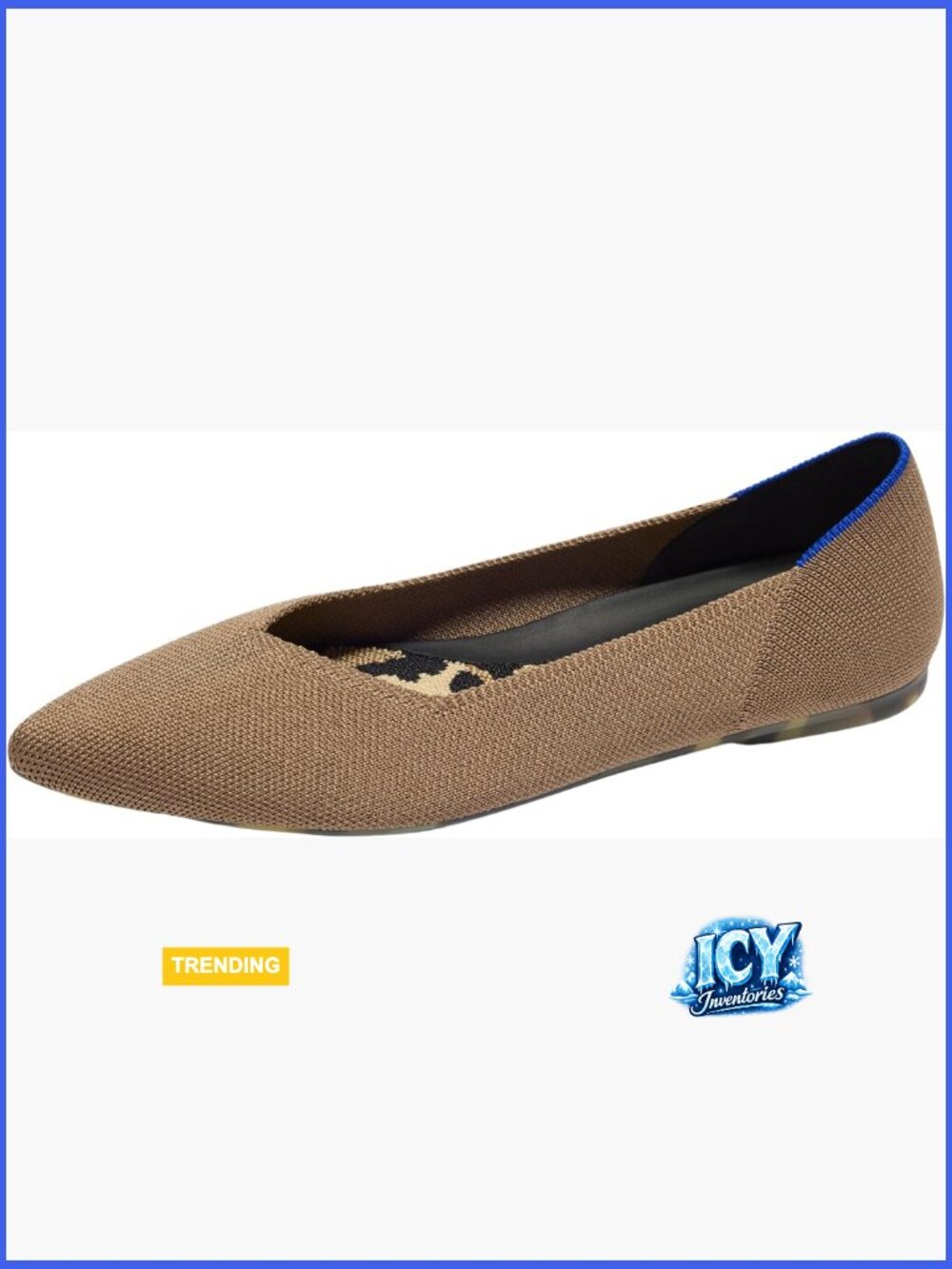 Pointed-Toe Slip-On Ballet Flats with Cushioned Insole, Machine Washable